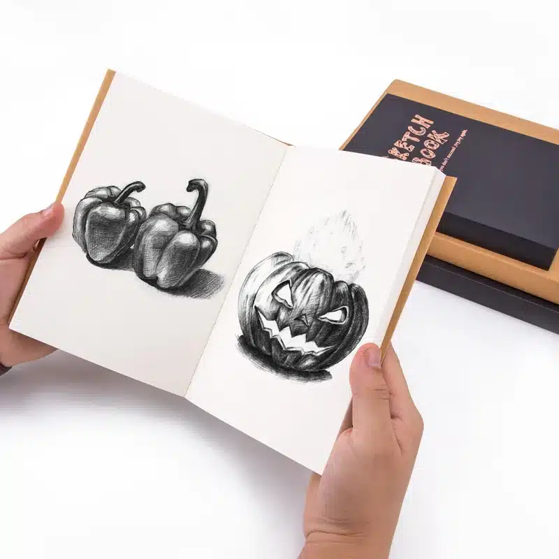 Potentate A4/A5 Sketchbook Notepad for Artist Sketch Drawing Design, 120Sheet Vintage Sketch Book Diary Drawing Notebook Gift 15