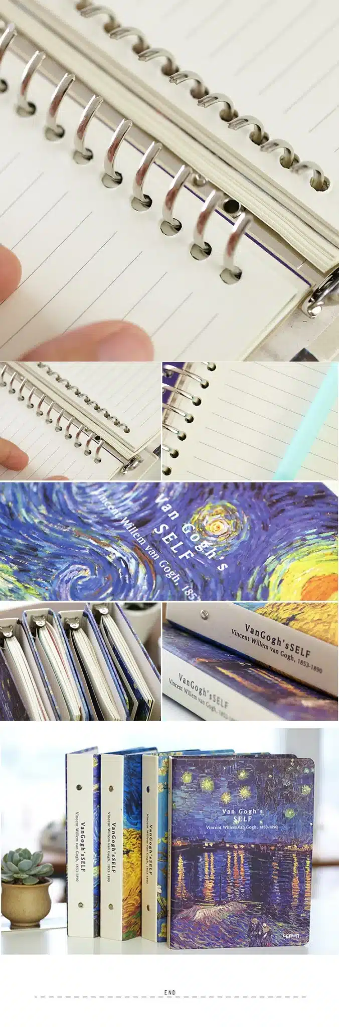 A5 Classic Spira Notebook Vintage Van Gogh Plum Blossom Rye Night Sky Diary Diary Planner Office School Supplies Birthday Gift 4