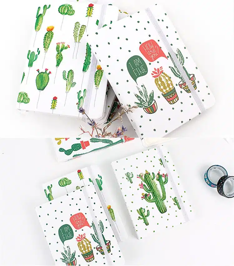 "Cactus ver.2" Beautiful Hard Cover Lined Study Diary Notebook Travel Journal Stationery Gift 22