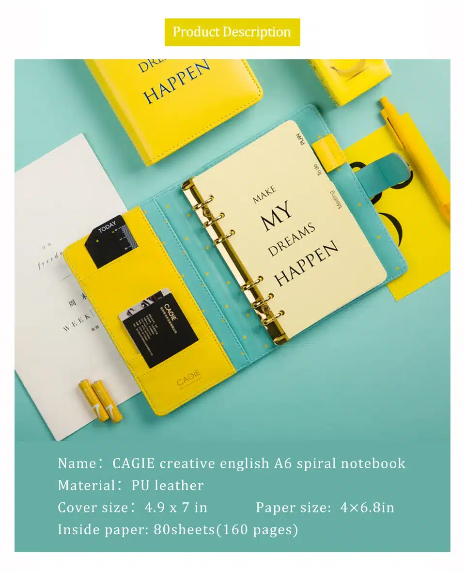 Planer Notebook A6 2019 Agenda Diary Journal Schedule Organizer Binder Notepad Plan Paper Portable Book Office Memo Student Gift 13