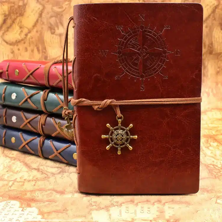 Diary Notebook Office Stationery School Supplies Retro Travel Diary Creative Leather Cover A7 A6 A5 Ring Binder Kraft Paper 16