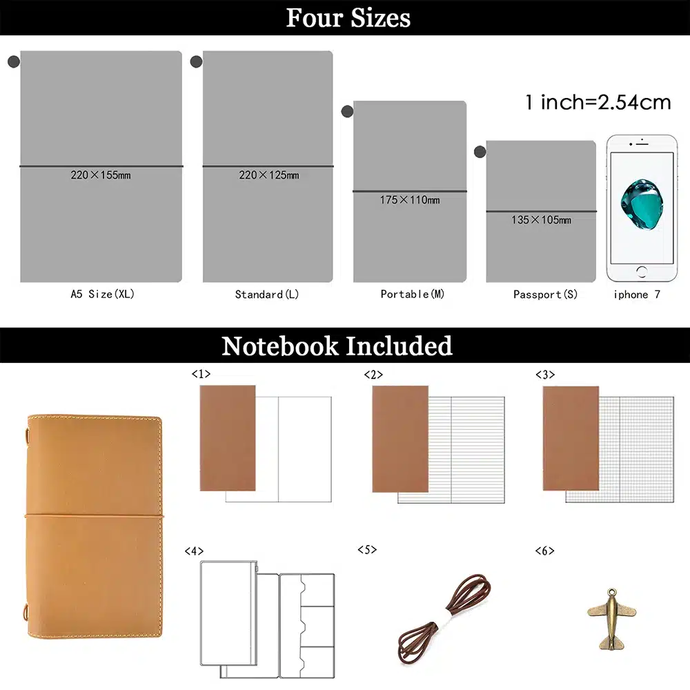 High Quality Genuine Leather Notebook Handmade Travel Journal With Card Holders Passport Place Cowhide Diary Sketchbook Planner 9