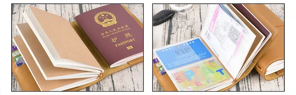 High Quality Genuine Leather Notebook Handmade Travel Journal With Card Holders Passport Place Cowhide Diary Sketchbook Planner 20