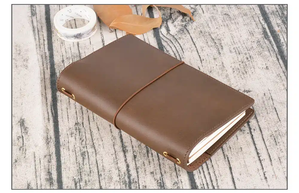 High Quality Genuine Leather Notebook Handmade Travel Journal With Card Holders Passport Place Cowhide Diary Sketchbook Planner 24