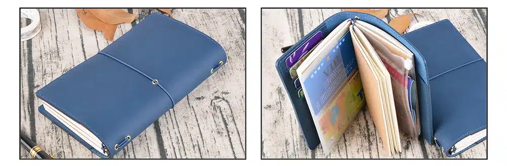 High Quality Genuine Leather Notebook Handmade Travel Journal With Card Holders Passport Place Cowhide Diary Sketchbook Planner 31