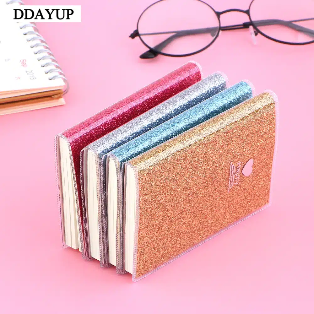 Creative PVC Notebook Paper Diary School Shiny Cool Kawaii Notebook Paper Agenda Schedule Planner Sketchbook Gift for kids 11