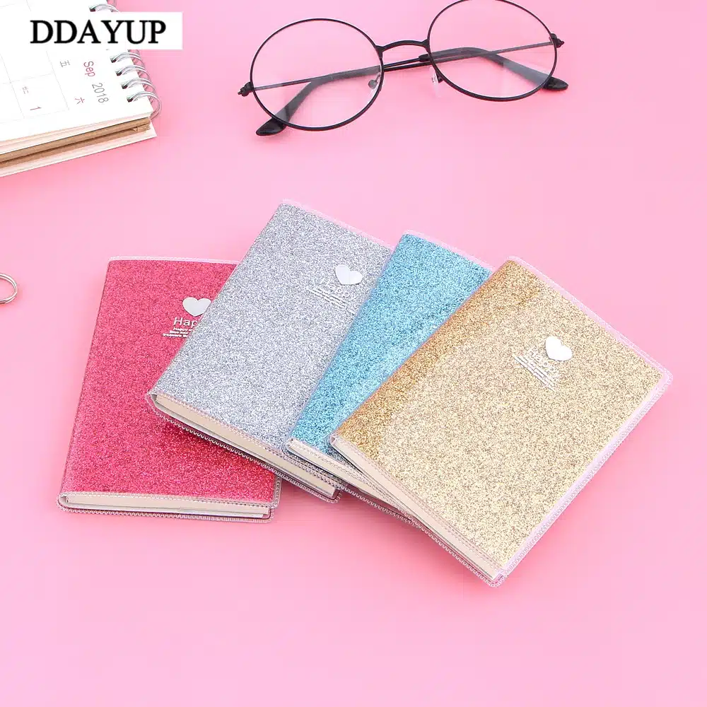 Creative PVC Notebook Paper Diary School Shiny Cool Kawaii Notebook Paper Agenda Schedule Planner Sketchbook Gift for kids 12