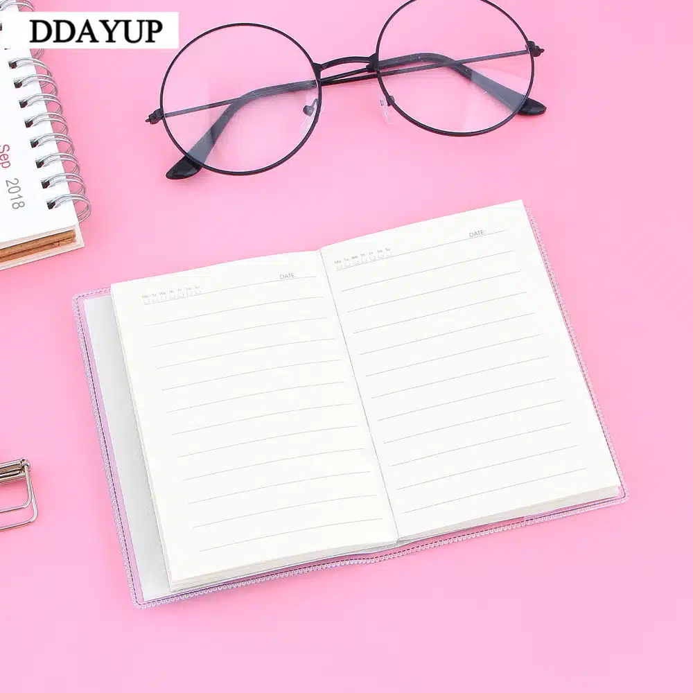 Creative PVC Notebook Paper Diary School Shiny Cool Kawaii Notebook Paper Agenda Schedule Planner Sketchbook Gift for kids 14
