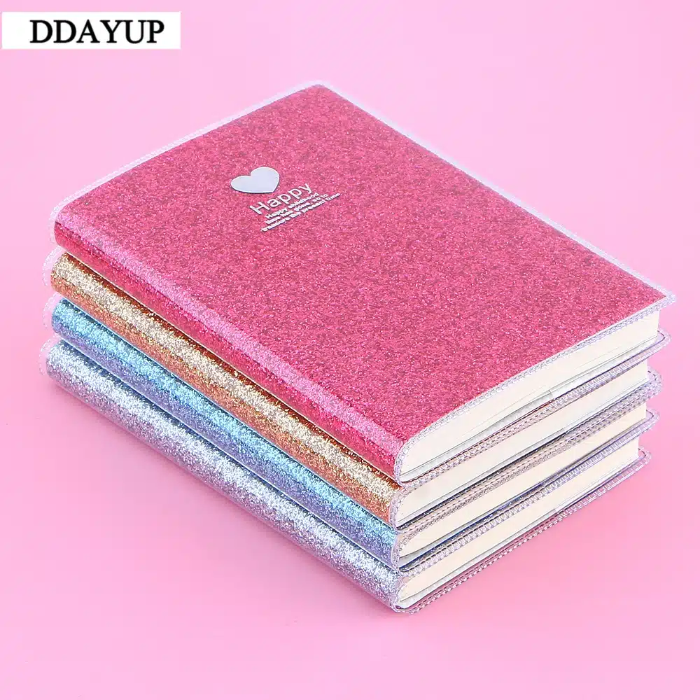 Creative PVC Notebook Paper Diary School Shiny Cool Kawaii Notebook Paper Agenda Schedule Planner Sketchbook Gift for kids 15