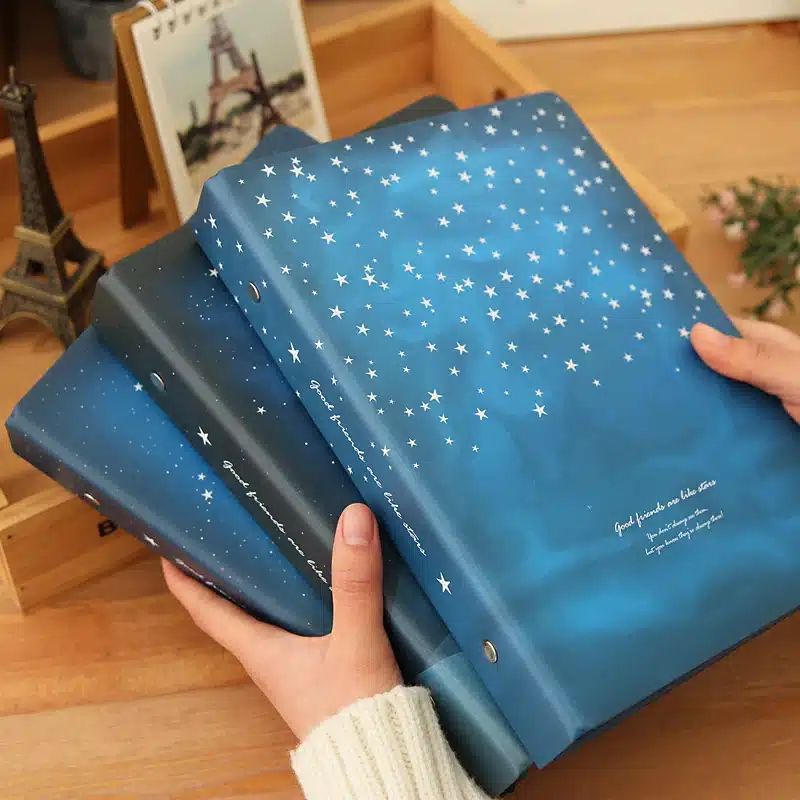 "Good Night" Loose Leaf Notebook Big Coil Spiral Hard Cover Diary Lined Papers Journal Planner Study Notepad 16
