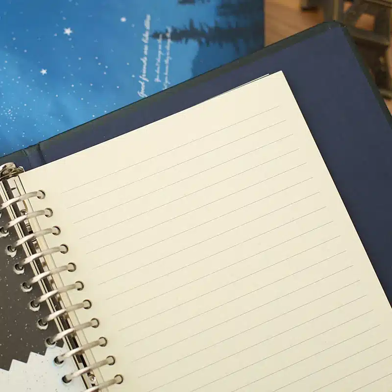 "Good Night" Loose Leaf Notebook Big Coil Spiral Hard Cover Diary Lined Papers Journal Planner Study Notepad 18