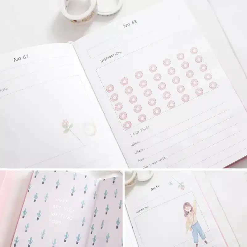 A5 Kawaii Hardcover Notebook Stationery Planner Cute School Diary Libretas Memos Student Gift School Chancery 35