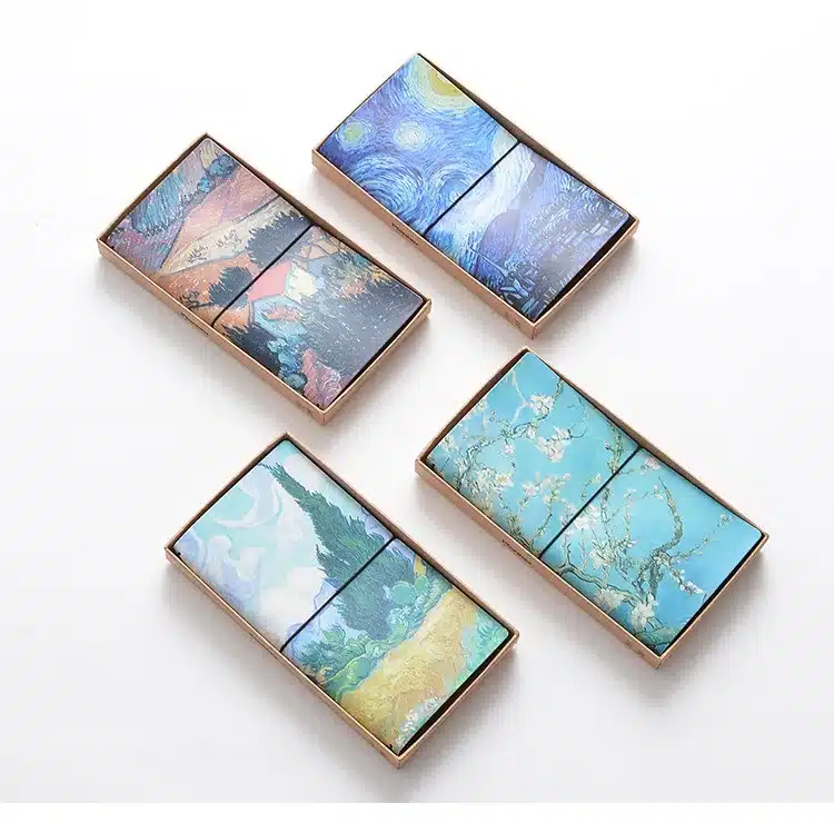 Van Gogh oil painting PU Leather Cover Notebook travel Diary Book Exercise Composition Binding Note Notepad Gift Stationery 1
