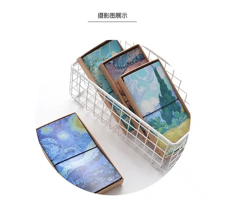 Van Gogh oil painting PU Leather Cover Notebook travel Diary Book Exercise Composition Binding Note Notepad Gift Stationery 2
