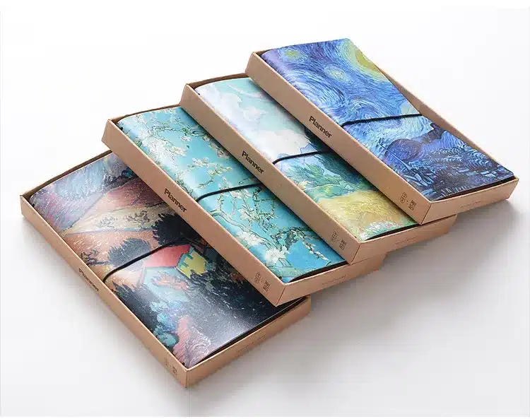 Van Gogh oil painting PU Leather Cover Notebook travel Diary Book Exercise Composition Binding Note Notepad Gift Stationery 3