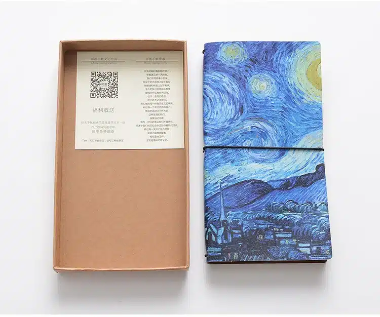 Van Gogh oil painting PU Leather Cover Notebook travel Diary Book Exercise Composition Binding Note Notepad Gift Stationery 5