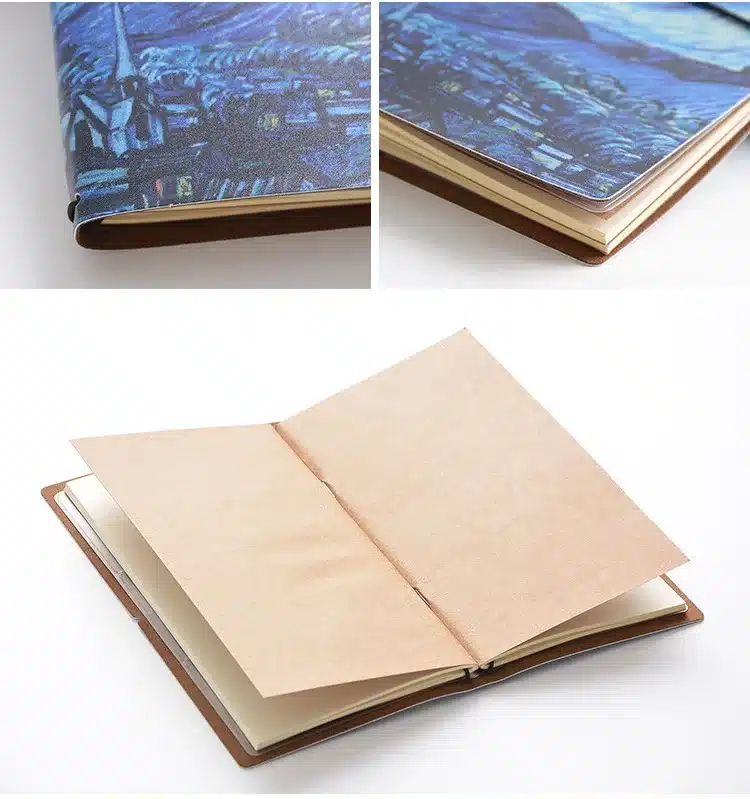 Van Gogh oil painting PU Leather Cover Notebook travel Diary Book Exercise Composition Binding Note Notepad Gift Stationery 6