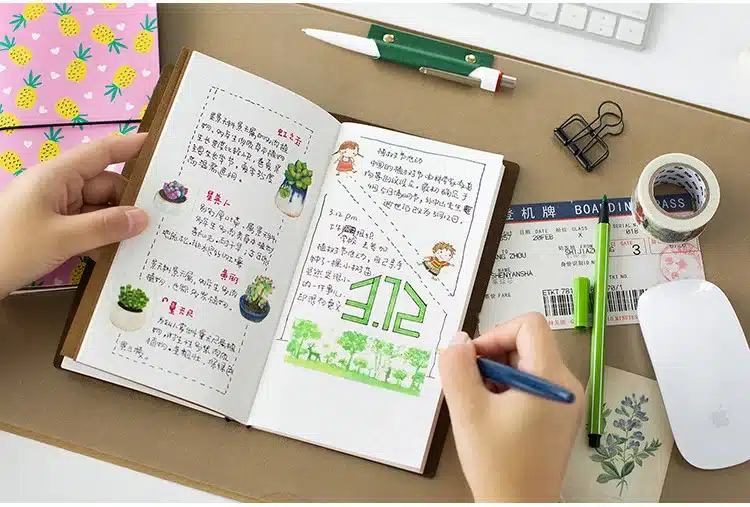 Van Gogh oil painting PU Leather Cover Notebook travel Diary Book Exercise Composition Binding Note Notepad Gift Stationery 10