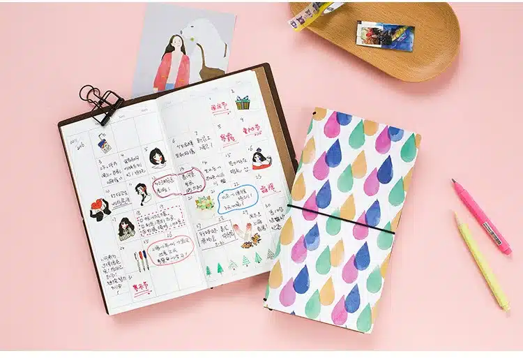 Van Gogh oil painting PU Leather Cover Notebook travel Diary Book Exercise Composition Binding Note Notepad Gift Stationery 11