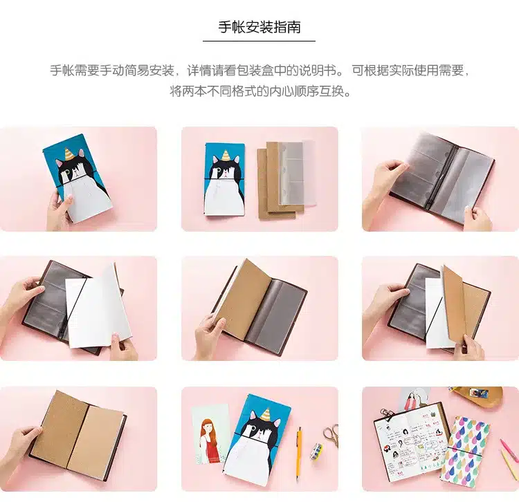 Van Gogh oil painting PU Leather Cover Notebook travel Diary Book Exercise Composition Binding Note Notepad Gift Stationery 14