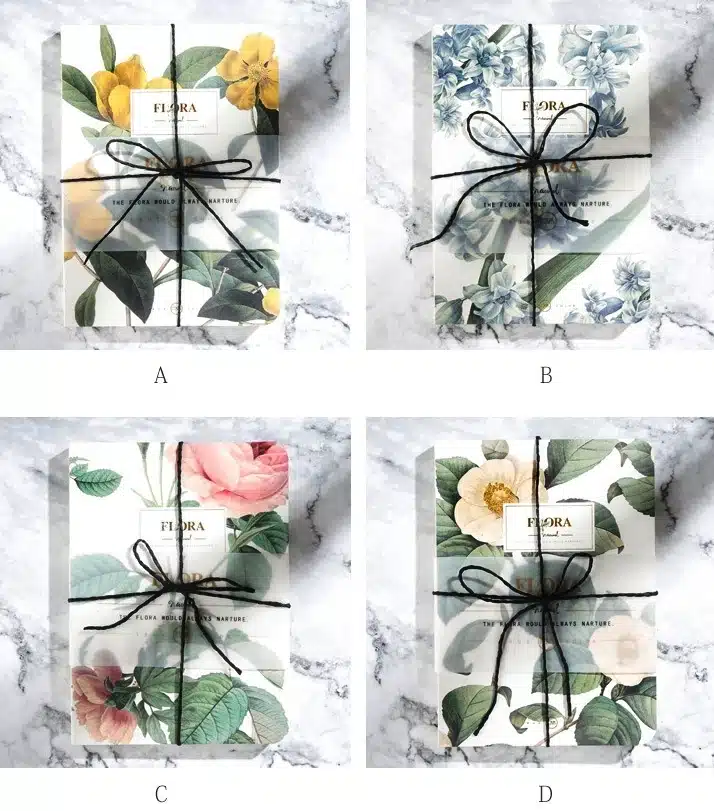"Flora" Beautiful Sketchbook Blank Papers Freenote Study Diary Drawing Notepad Notebook Stationery Gift 16