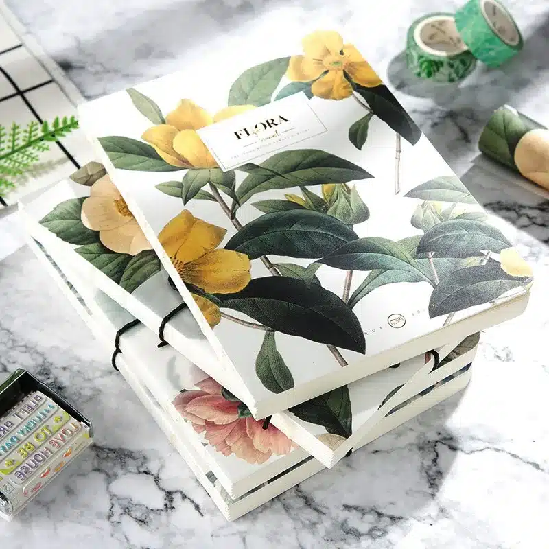 "Flora" Beautiful Sketchbook Blank Papers Freenote Study Diary Drawing Notepad Notebook Stationery Gift 22