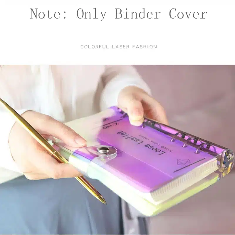 Colorful Laser Notebook Cover A5 A6 PVC Creative Binder Loose leaf Note book Diary Journ Planner Agenda 2019 School Supplies 6