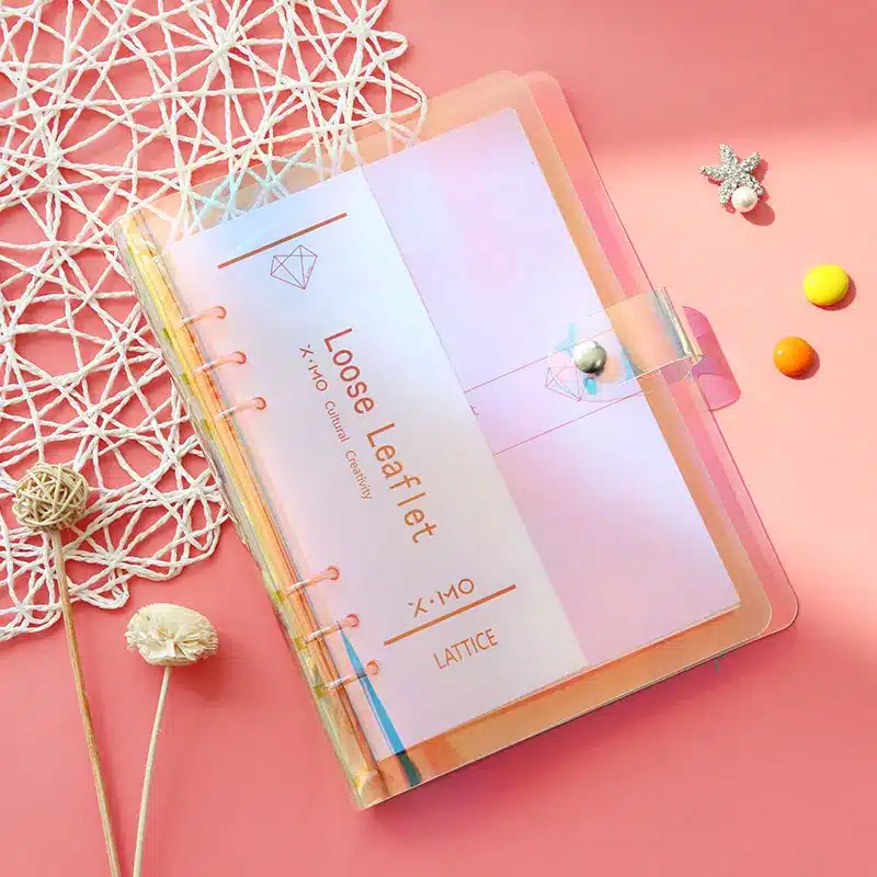 Colorful Laser Notebook Cover A5 A6 PVC Creative Binder Loose leaf Note book Diary Journ Planner Agenda 2019 School Supplies 11