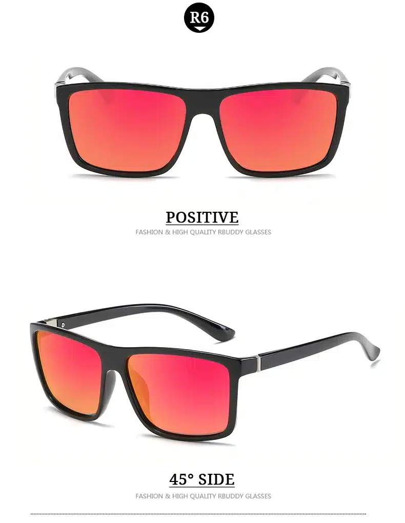 RBUDDY 2019 Sunglasses men Polarized Square sunglasses Brand Design UV400 protection Shades oculos de sol hombre glasses Driver 23