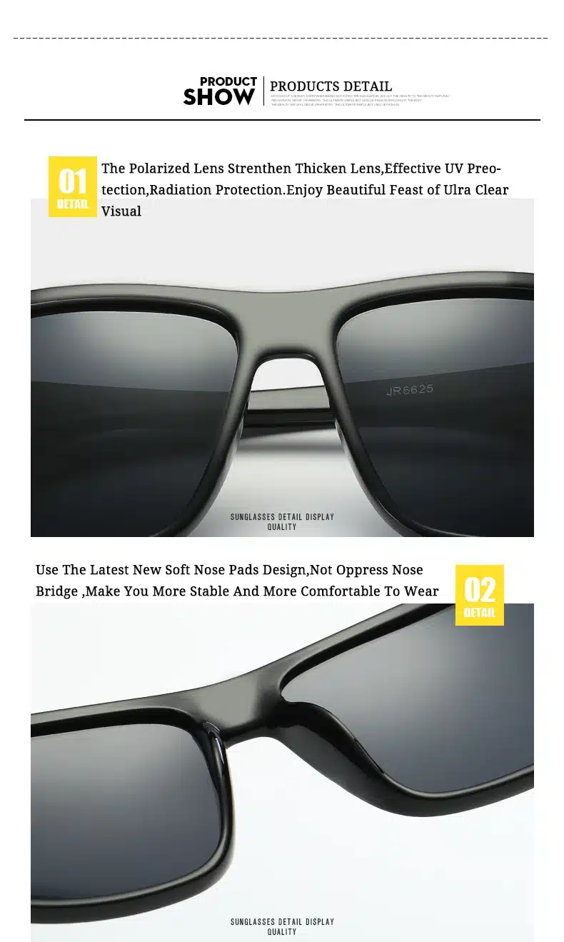 RBUDDY 2019 Sunglasses men Polarized Square sunglasses Brand Design UV400 protection Shades oculos de sol hombre glasses Driver 26
