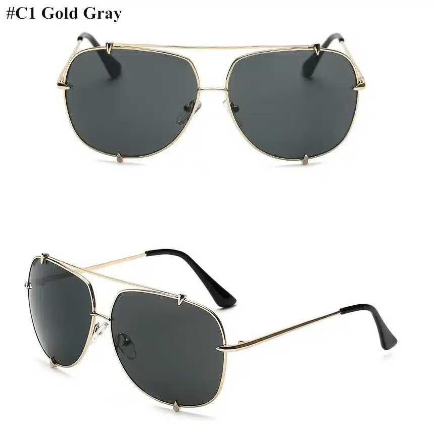 HBK Fashion Oversized Pilot Sunglasses Women UV400 Retro Brand Designer Big Frame Sun Glasses For Female Ladies Eyewear 14