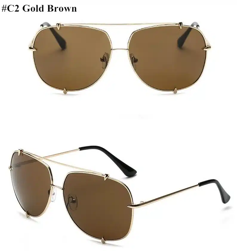 HBK Fashion Oversized Pilot Sunglasses Women UV400 Retro Brand Designer Big Frame Sun Glasses For Female Ladies Eyewear 15