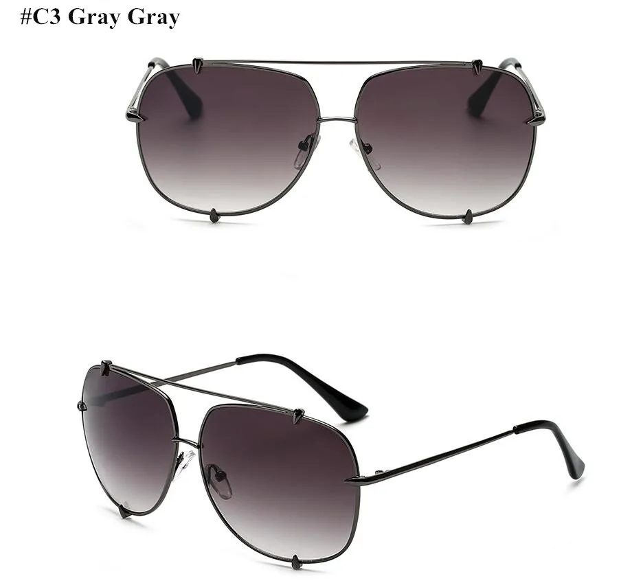 HBK Fashion Oversized Pilot Sunglasses Women UV400 Retro Brand Designer Big Frame Sun Glasses For Female Ladies Eyewear 16