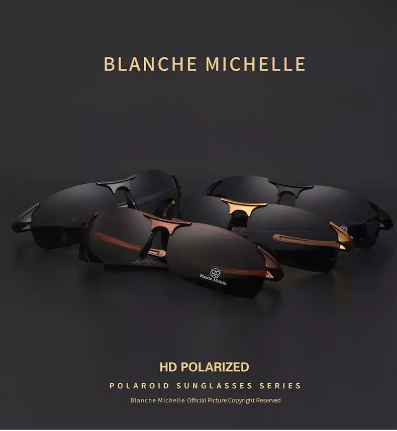 High Quality Ultra-light Aluminum Magnesium Sports Sunglasses Polarized Men UV400 Rectangle Gold Outdoor Drive Sun Glasses 2