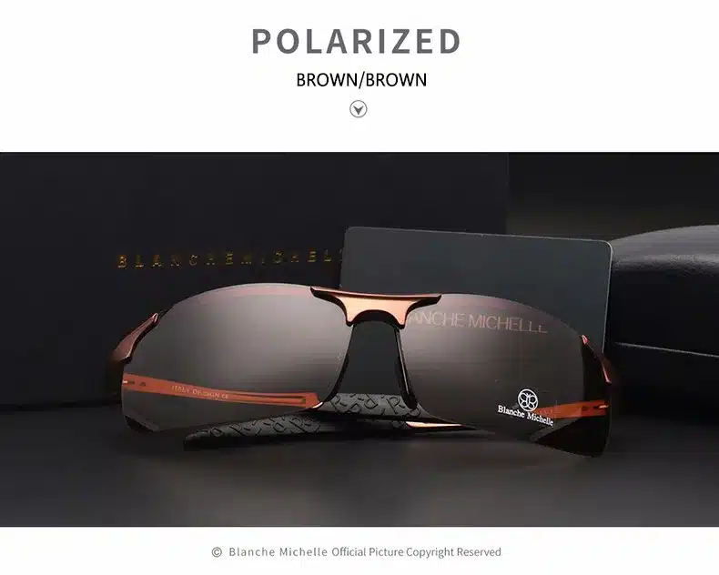 High Quality Ultra-light Aluminum Magnesium Sports Sunglasses Polarized Men UV400 Rectangle Gold Outdoor Drive Sun Glasses 17