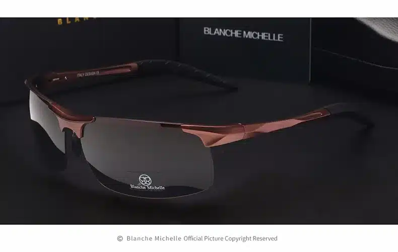 High Quality Ultra-light Aluminum Magnesium Sports Sunglasses Polarized Men UV400 Rectangle Gold Outdoor Drive Sun Glasses 18