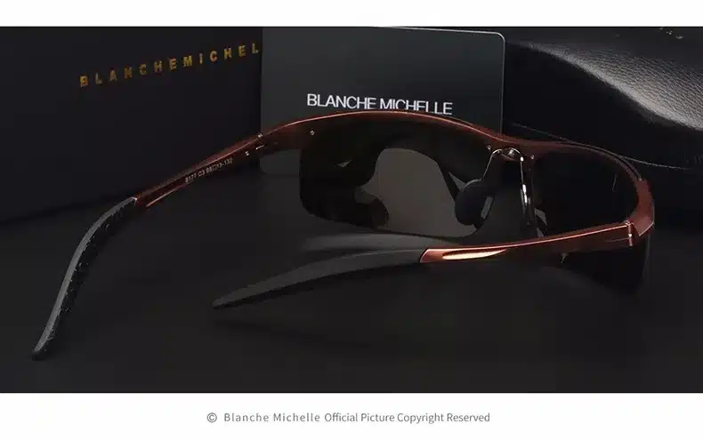 High Quality Ultra-light Aluminum Magnesium Sports Sunglasses Polarized Men UV400 Rectangle Gold Outdoor Drive Sun Glasses 19