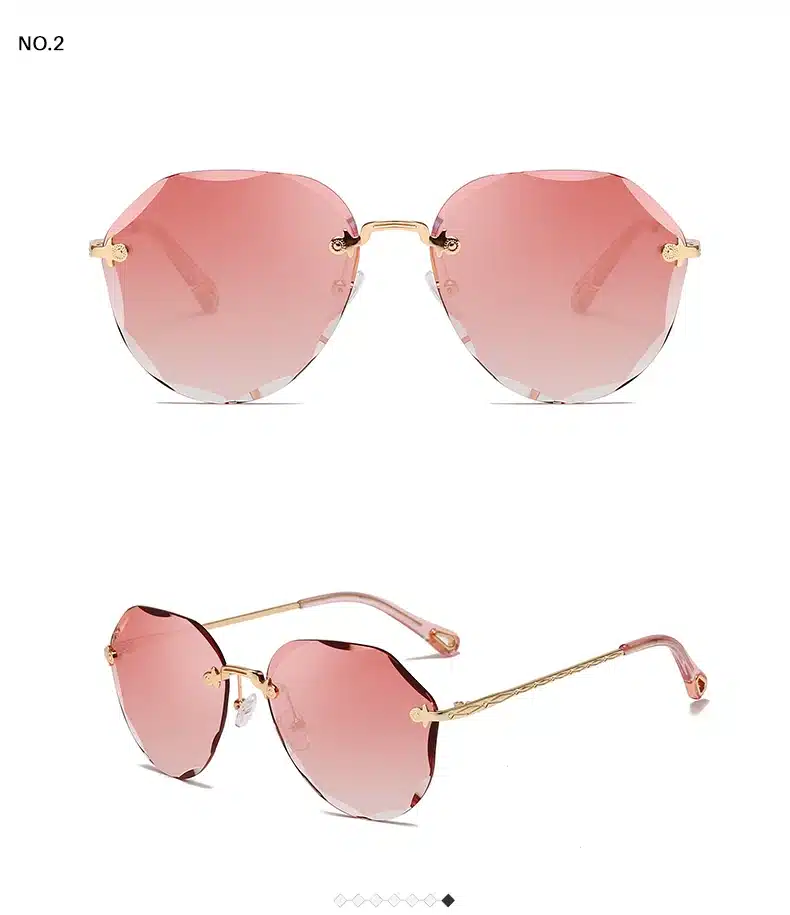 AEVOGUE Sunglasses For Women 2019 ladies Rimless Diamond cutting Lens Brand Designer Ocean Shades Vintage Sun Glasses AE0637 8