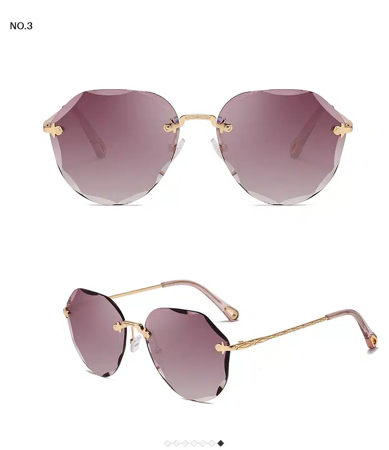 AEVOGUE Sunglasses For Women 2019 ladies Rimless Diamond cutting Lens Brand Designer Ocean Shades Vintage Sun Glasses AE0637 9