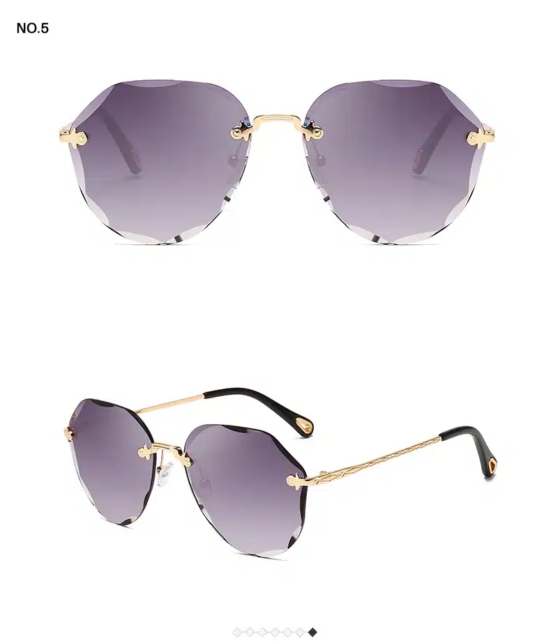 AEVOGUE Sunglasses For Women 2019 ladies Rimless Diamond cutting Lens Brand Designer Ocean Shades Vintage Sun Glasses AE0637 11
