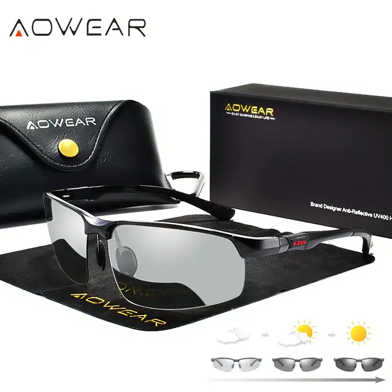 AOWEAR Photochromic Sunglasses Men Polarized Chameleon Glasses Male Change Color Sun Glasses HD Day Night Vision Driving Eyewear 1