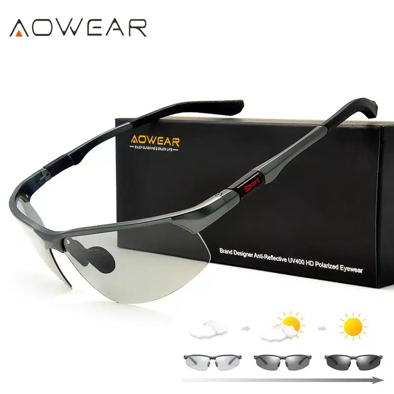 AOWEAR Photochromic Sunglasses Men Polarized Chameleon Glasses Male Change Color Sun Glasses HD Day Night Vision Driving Eyewear 2