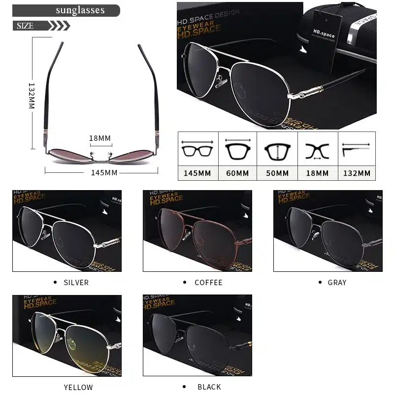 Classic Polarized Sunglasses men Vintage fashion style lentes de sol mujer New brand designer eyewear for driver male sunglasses 6