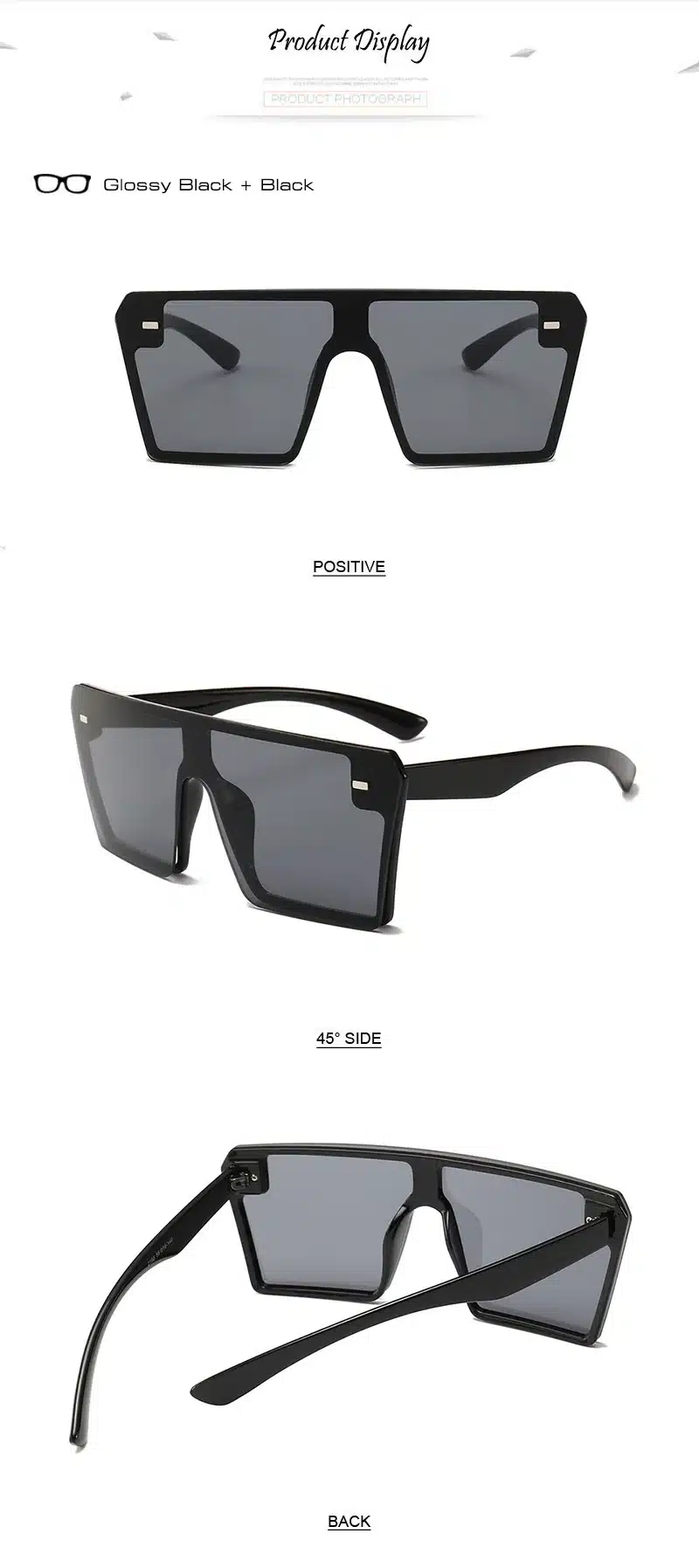 SHAUNA Oversize Square Sunglasses Women Fashion Flat Top Gradient Glasses Men 7