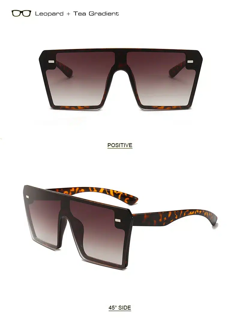 SHAUNA Oversize Square Sunglasses Women Fashion Flat Top Gradient Glasses Men 8