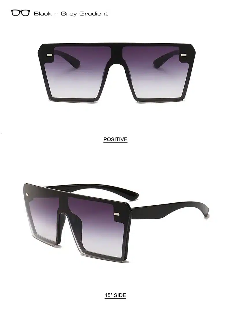 SHAUNA Oversize Square Sunglasses Women Fashion Flat Top Gradient Glasses Men 10
