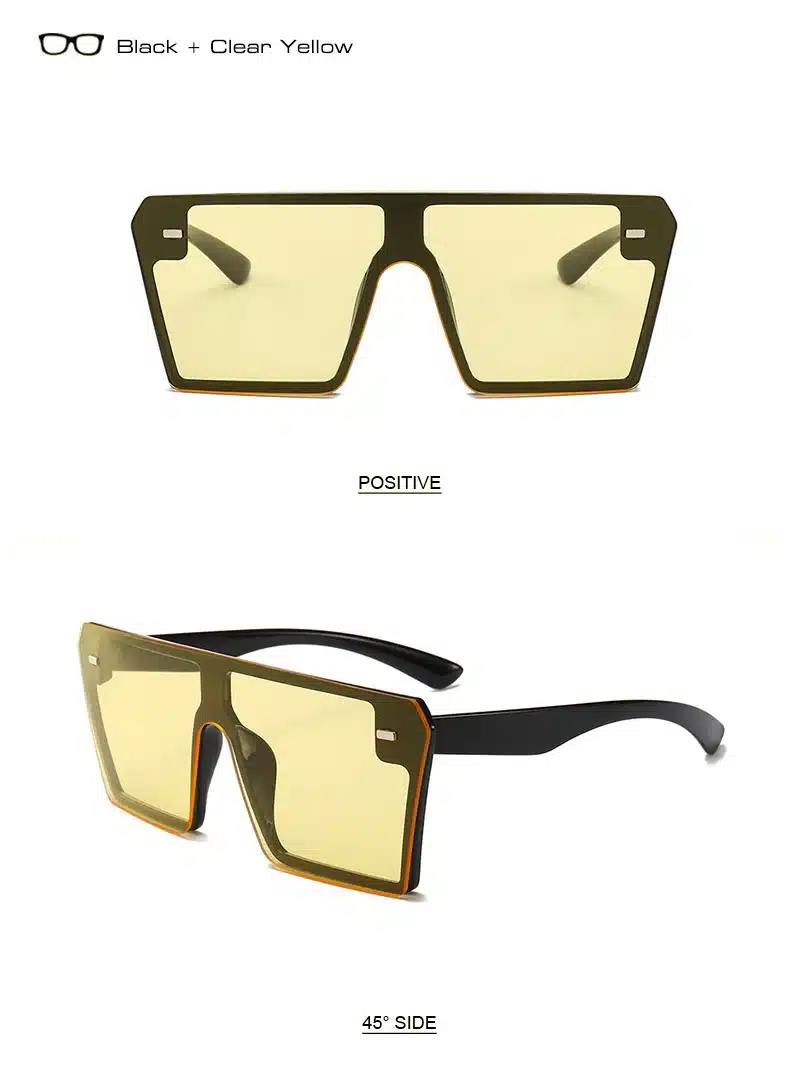 SHAUNA Oversize Square Sunglasses Women Fashion Flat Top Gradient Glasses Men 12