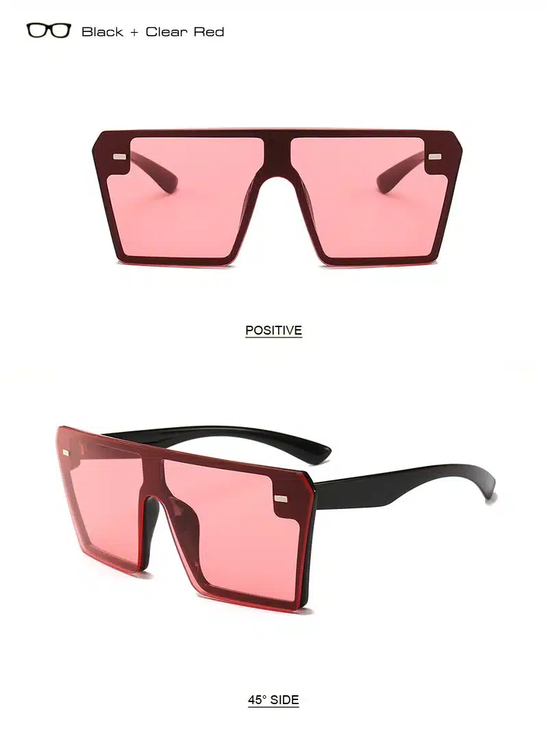 SHAUNA Oversize Square Sunglasses Women Fashion Flat Top Gradient Glasses Men 13