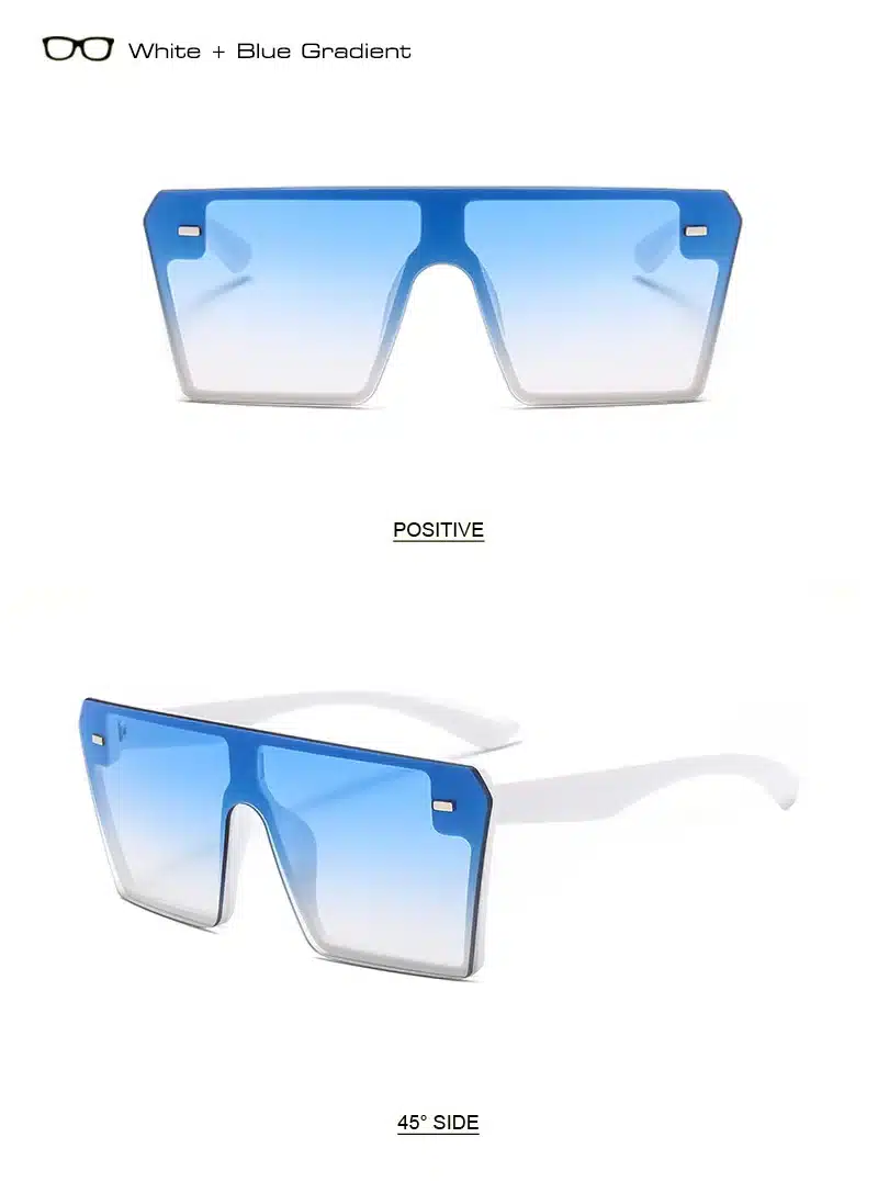 SHAUNA Oversize Square Sunglasses Women Fashion Flat Top Gradient Glasses Men 14