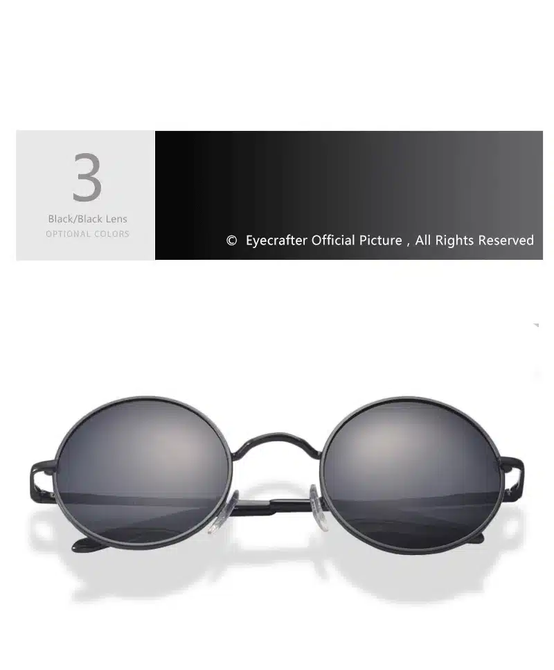 New Brand Designer Classic Polarized Round Sunglasses Men Small Vintage Retro John Lennon Glasses Women Driving Metal Eyewear 17